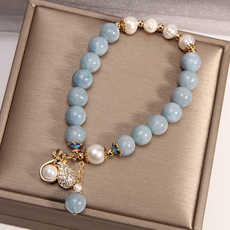 Bolsa de dinero • Pulsera de ágata azul