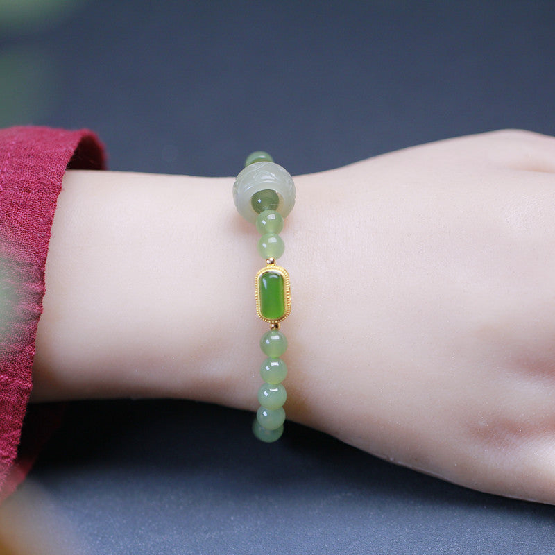 Practice · Natural Emerald Jade stone Bracelet