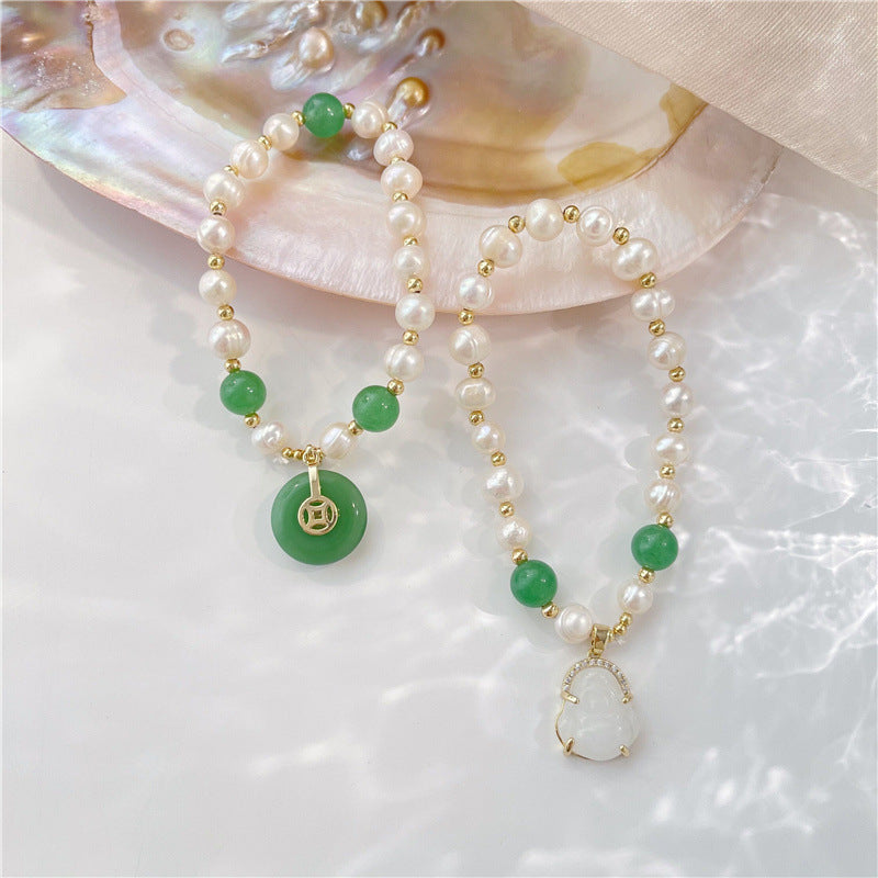 Cierre de la suerte • Pulsera de perlas y jade