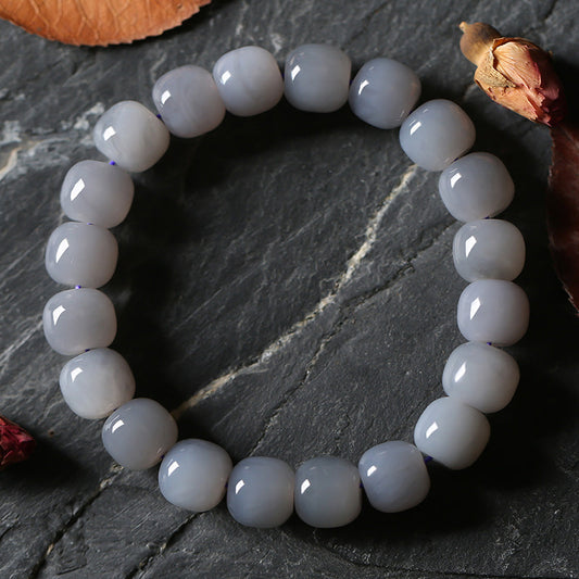Smoked Purple Jade Barrel beads Bracelet