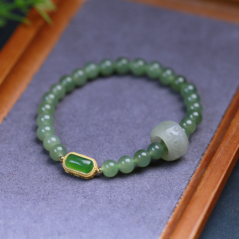 Practice · Natural Emerald Jade stone Bracelet