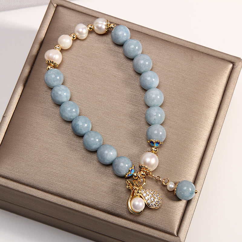 Bolsa de dinero • Pulsera de ágata azul