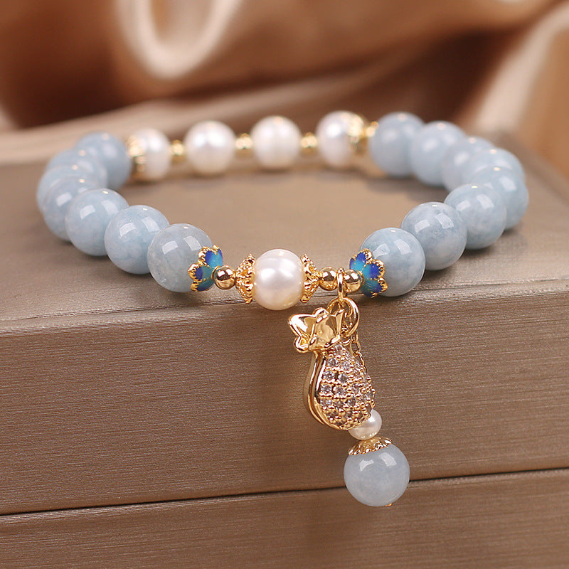 Bolsa de dinero • Pulsera de ágata azul
