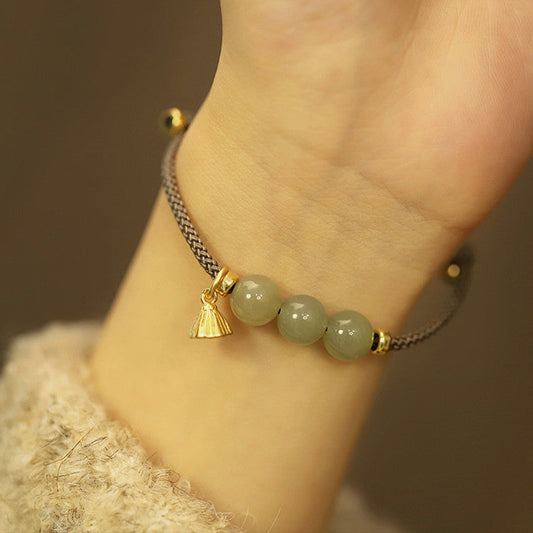 Guardian Lotus Emerald Jade stone bracelet