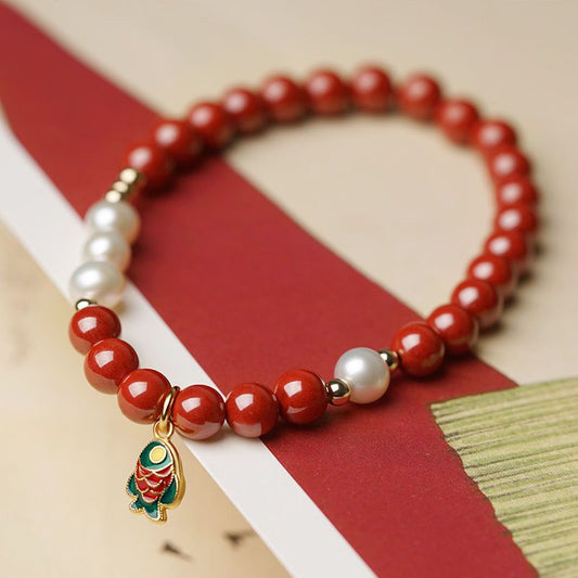 Carp • Pearl & Agate Bracelet