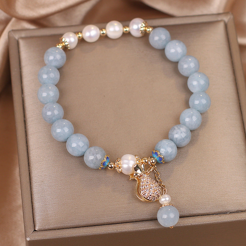 Bolsa de dinero • Pulsera de ágata azul