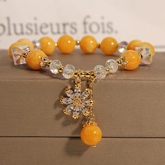 Chrysanthemum • Natural Yellow Agate Bracelet