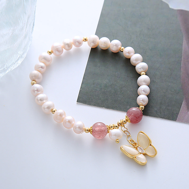 Butterfly • Pearl crystal bracelet
