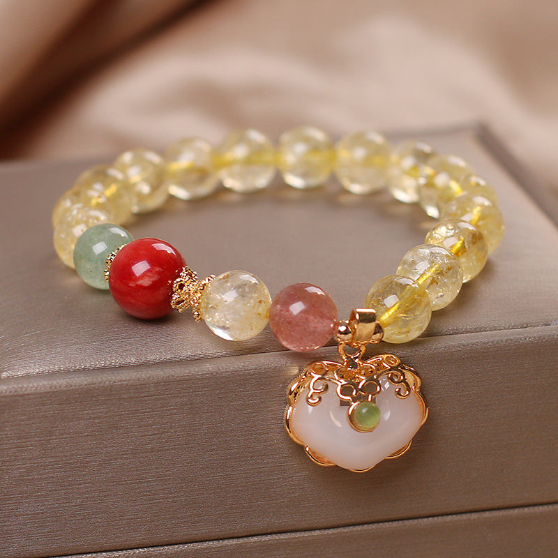 Pulsera de cristal de titanio natural • Lucky