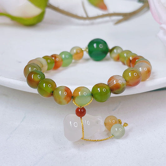 Natural Peacock Agate Bracelet
