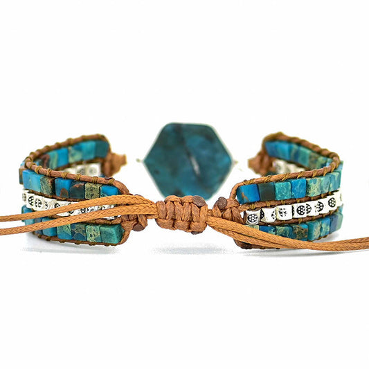 Blue Apatite Hexagon Bracelet