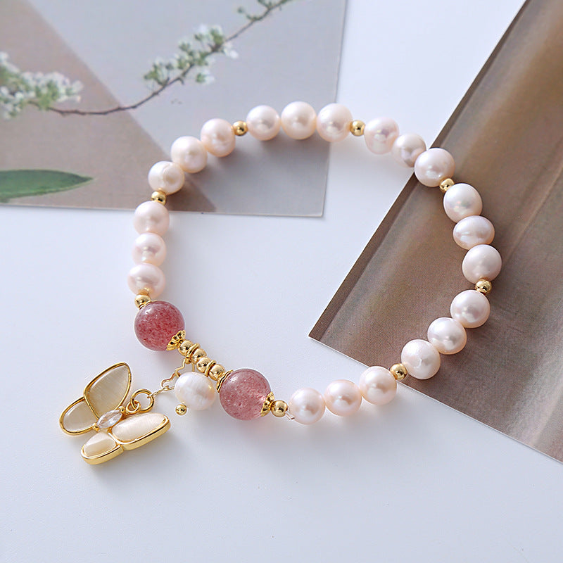 Butterfly • Pearl crystal bracelet