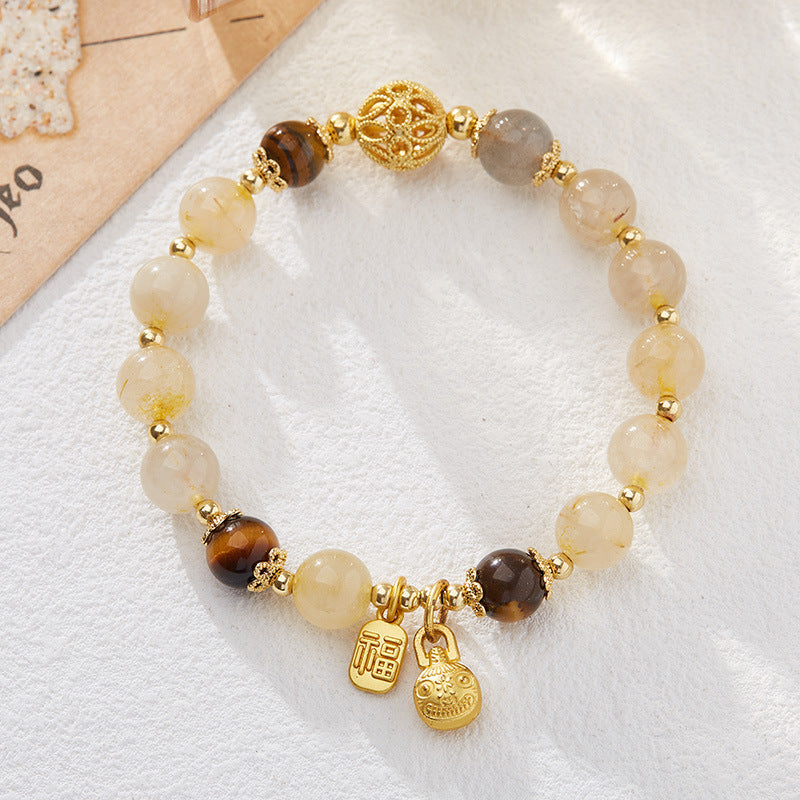 Gold Devouring Beast Natural Crystal Bracelet