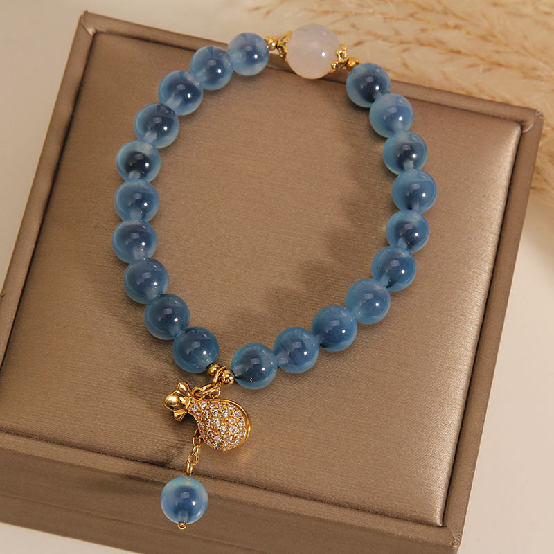Money Bag • Blue Salt Source Agate Bracelet