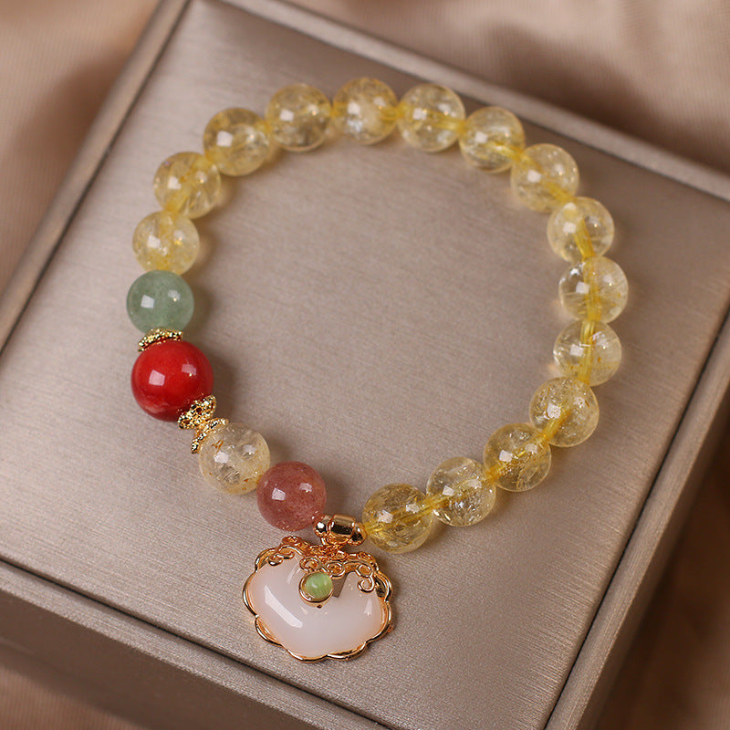 Pulsera de cristal de titanio natural • Lucky