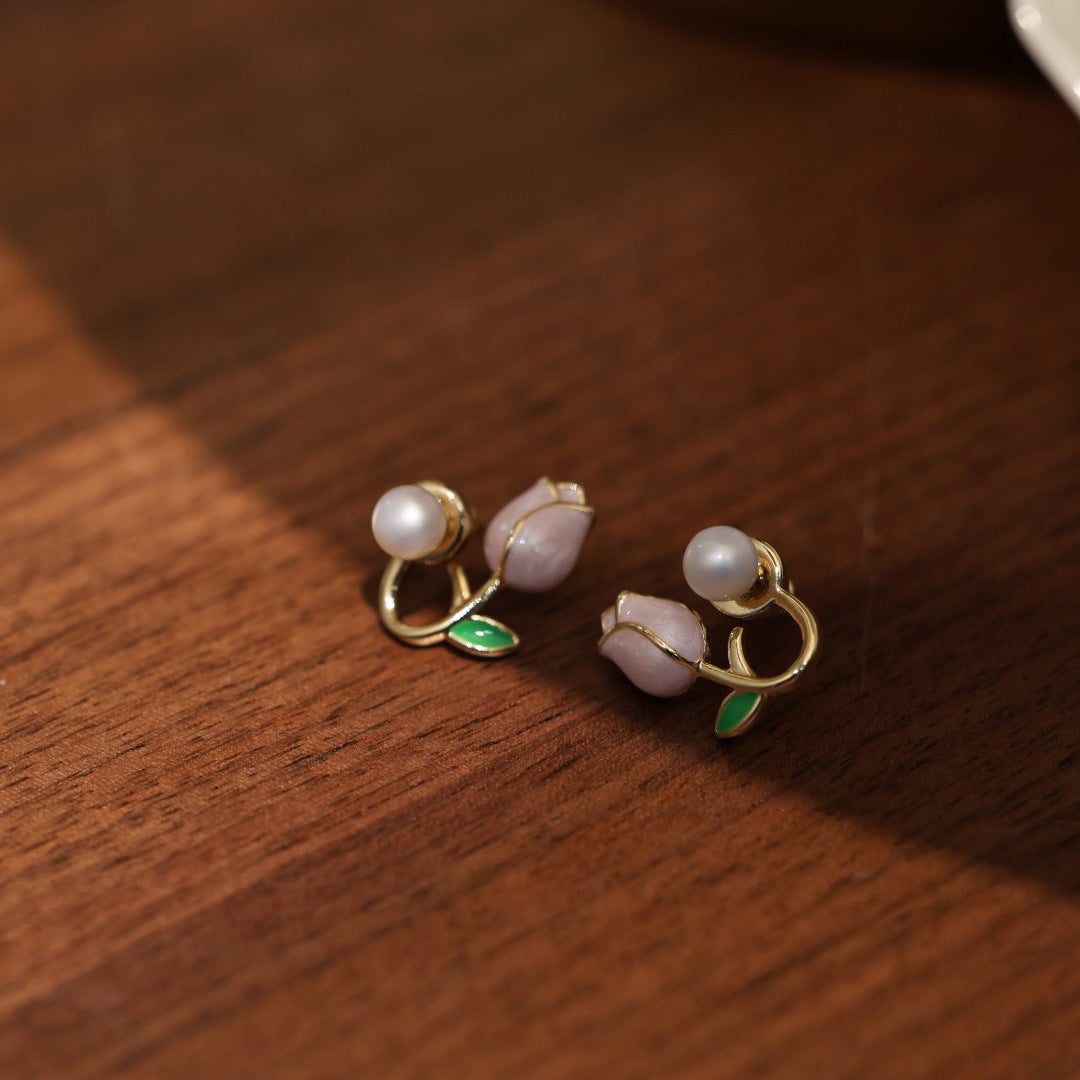 Natural Freshwater Pearl Rose Bracelet