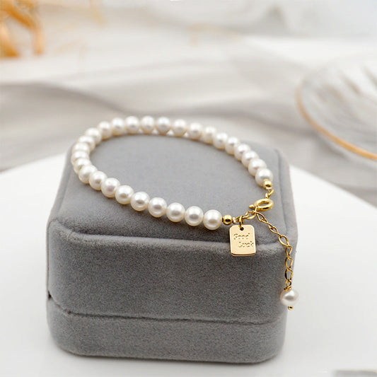 Good Luck Tag • Natural Freshwater Pearl Bracelet