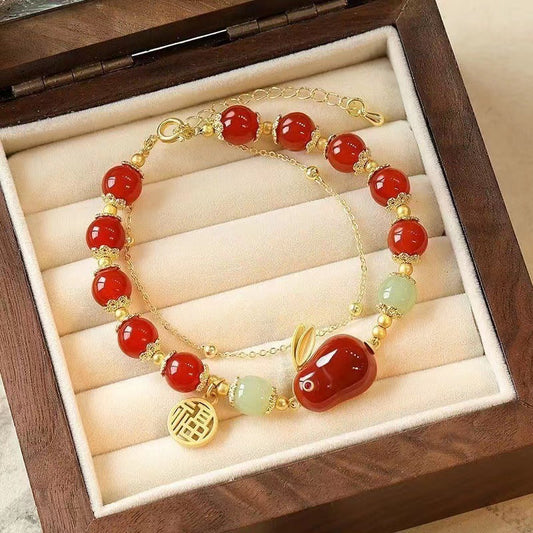 Lucky Rabbit · Natural Red Agate Bracelet