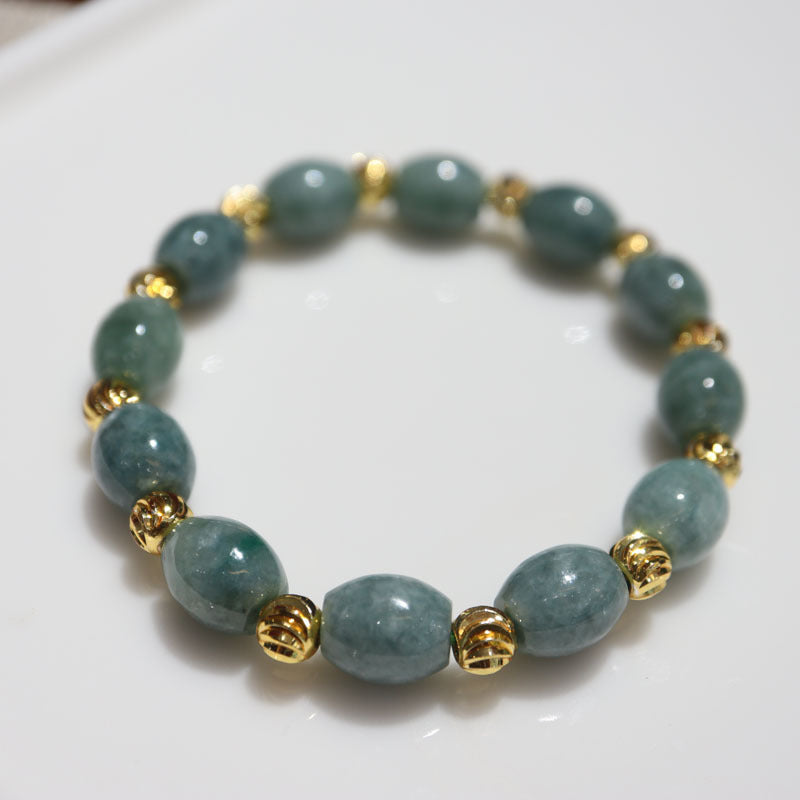 Natural Jadeite Rice Bead Bracelet