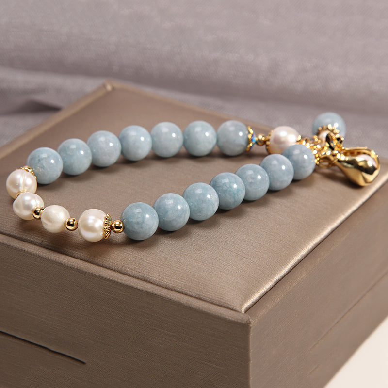 Bolsa de dinero • Pulsera de ágata azul