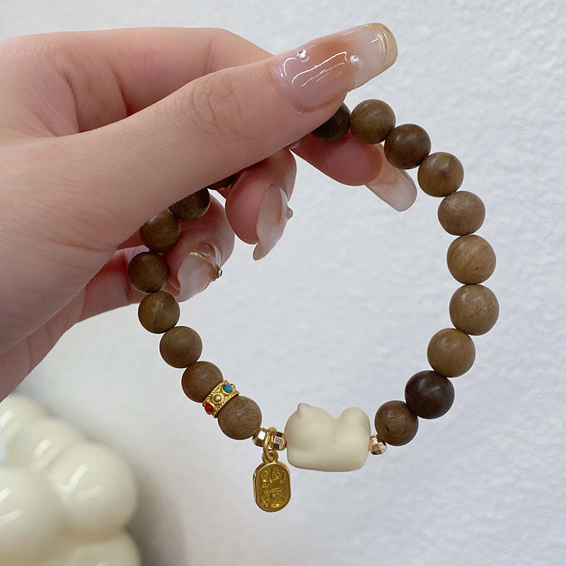 Ivory Fruit & Sandalwood Bead Bracelet