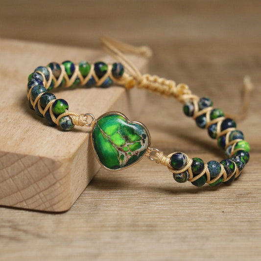 Green Jasper Love Bracelet