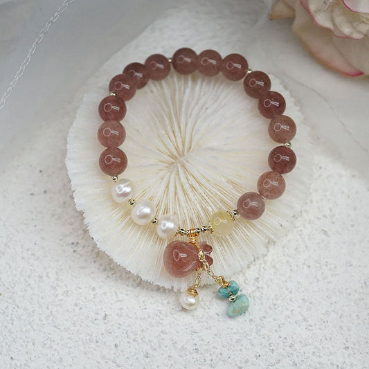 Lucky bag • Strawberry crystal bracelet