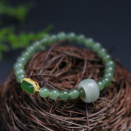 Practice • Natural Emerald Jade stone Bracelet