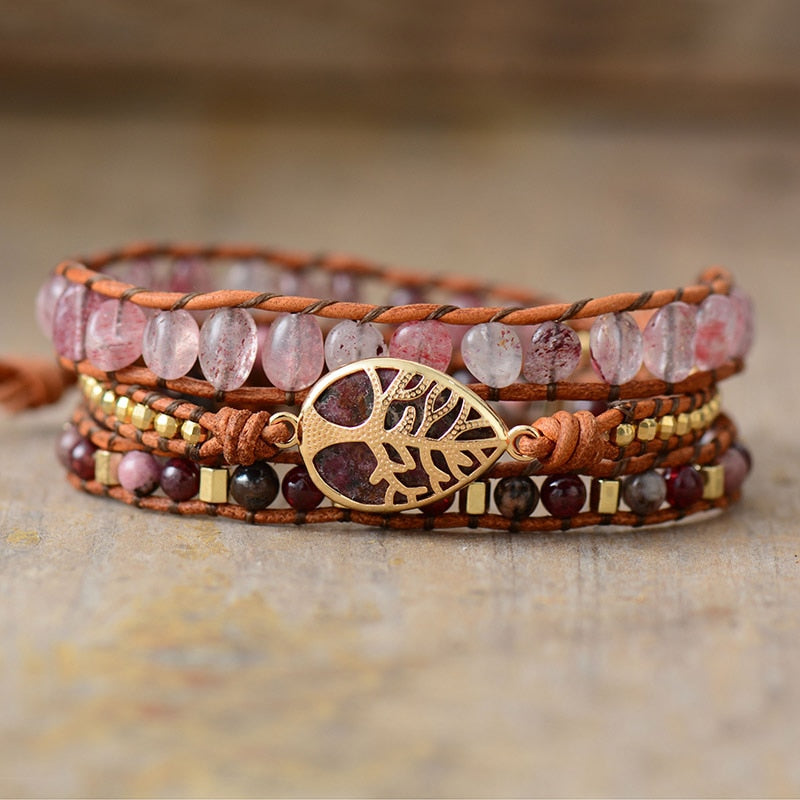 Pulsera envolvente deslumbrante de rodonita