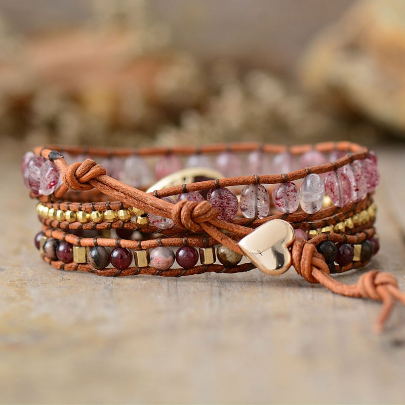 Pulsera envolvente deslumbrante de rodonita